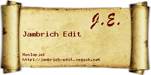 Jambrich Edit névjegykártya